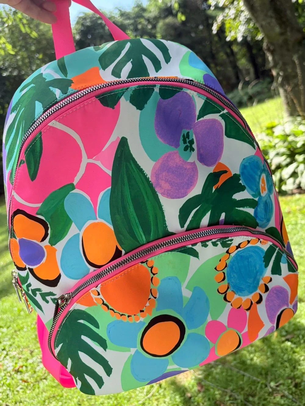 Retired: INC Modern Floral Backpack in Bold Neons, Pastels